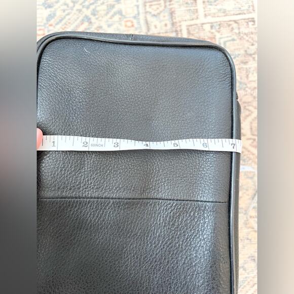 Vintage deadstock black genuine leather backpack casual 90s y2k NWOT goth punk - Picture 8 of 10